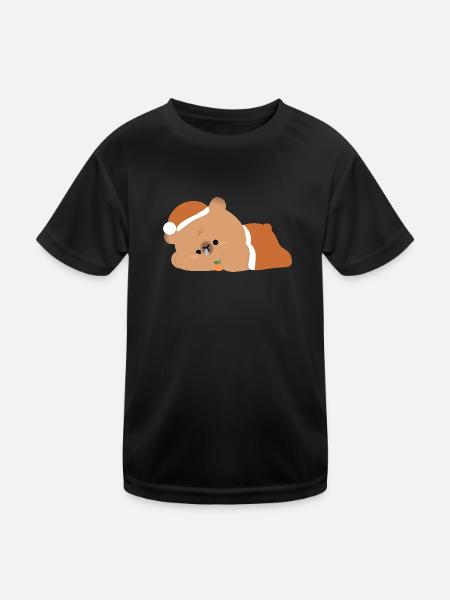 Capybara fatigué - T-shirt sport Enfant - noir - Devant