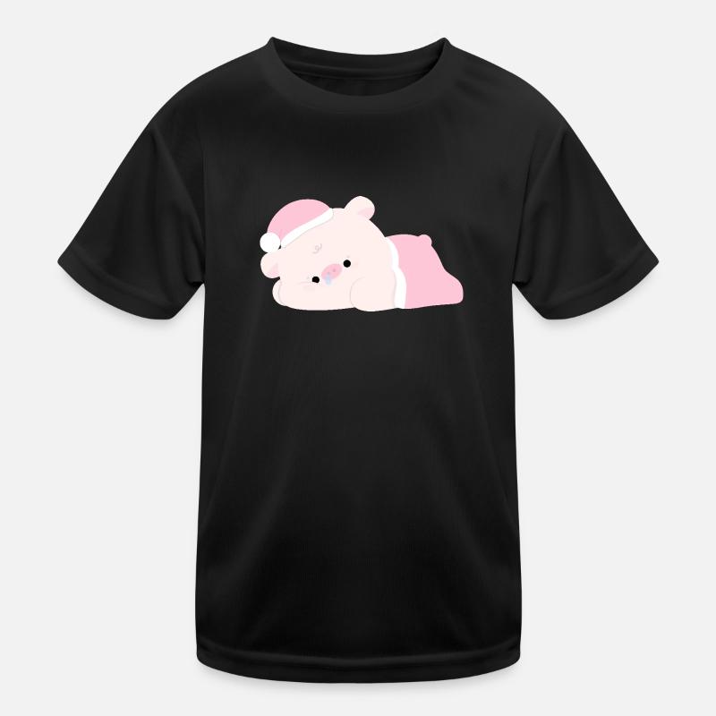 Müdes Schwein Kinder Funktions-T-Shirt
