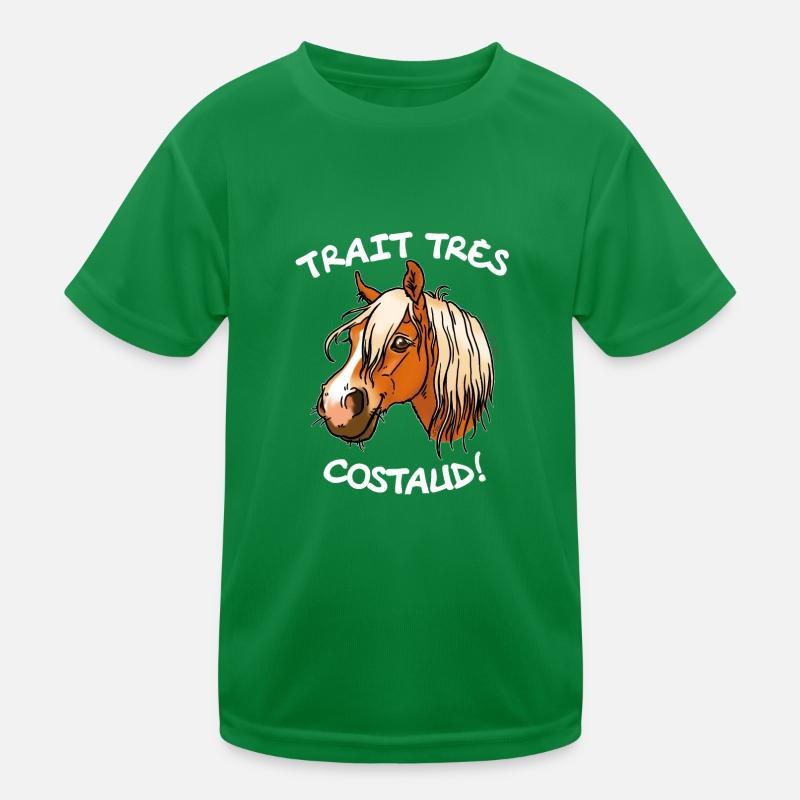 Cheval de trait comtois (texte blanc) T-shirt sport Enfant