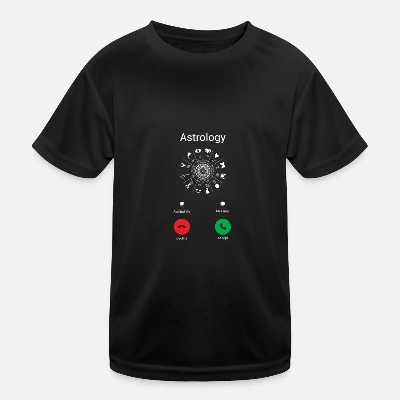 Astrologie ruft! - Kinder Funktions-T-Shirt - Schwarz