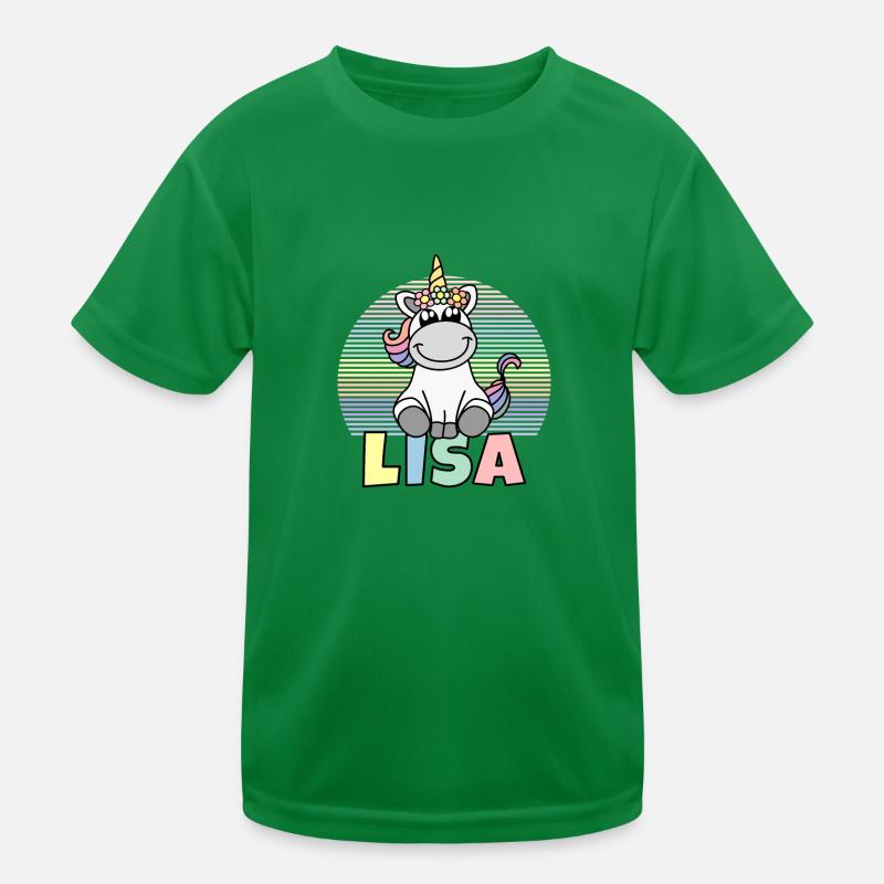 Lisa Einhorn Name Kinder Funktions-T-Shirt