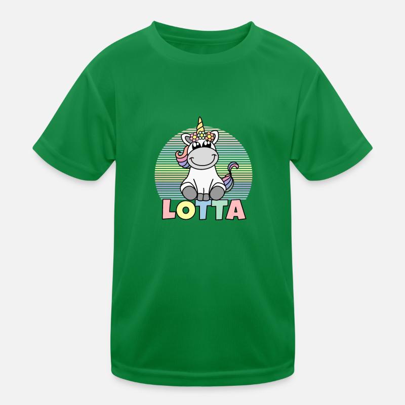 Lotta Einhorn Name Kinder Funktions-T-Shirt