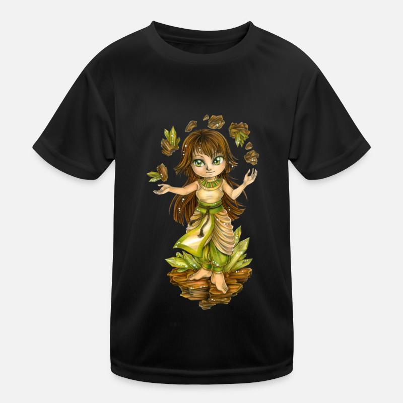 Niedlicher Chibi Wasser Fee Erd Bändiger Mangastil Kinder Funktions-T-Shirt