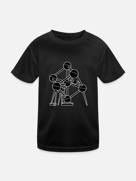 Atomium Brussels 2 - Kids Functional T-Shirt - black - Front