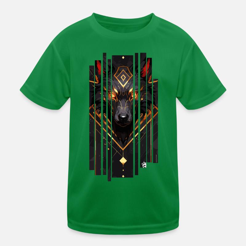 Golden Wolf Cyborg Kids Functional T-Shirt