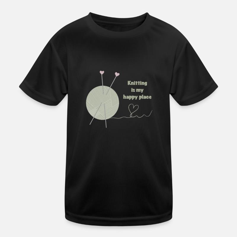 Stricken ist mein glücklicher Ort Kinder Funktions-T-Shirt