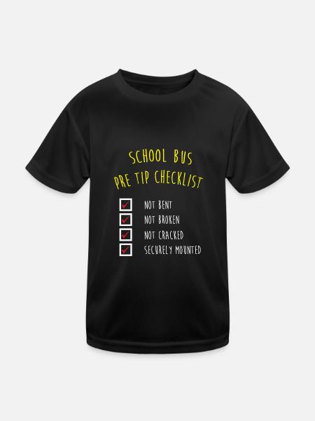 Schulbusfahrer Schulbus - Kinder Funktions-T-Shirt - Schwarz - Vorne