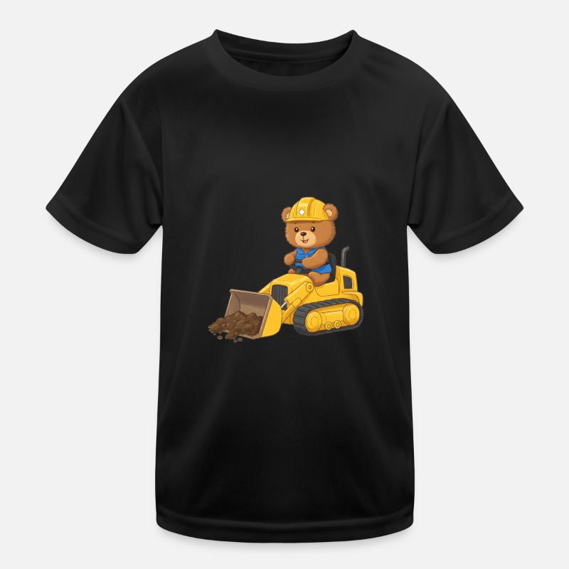 Teddybär Bauarbeiter Kinder Funktions-T-Shirt