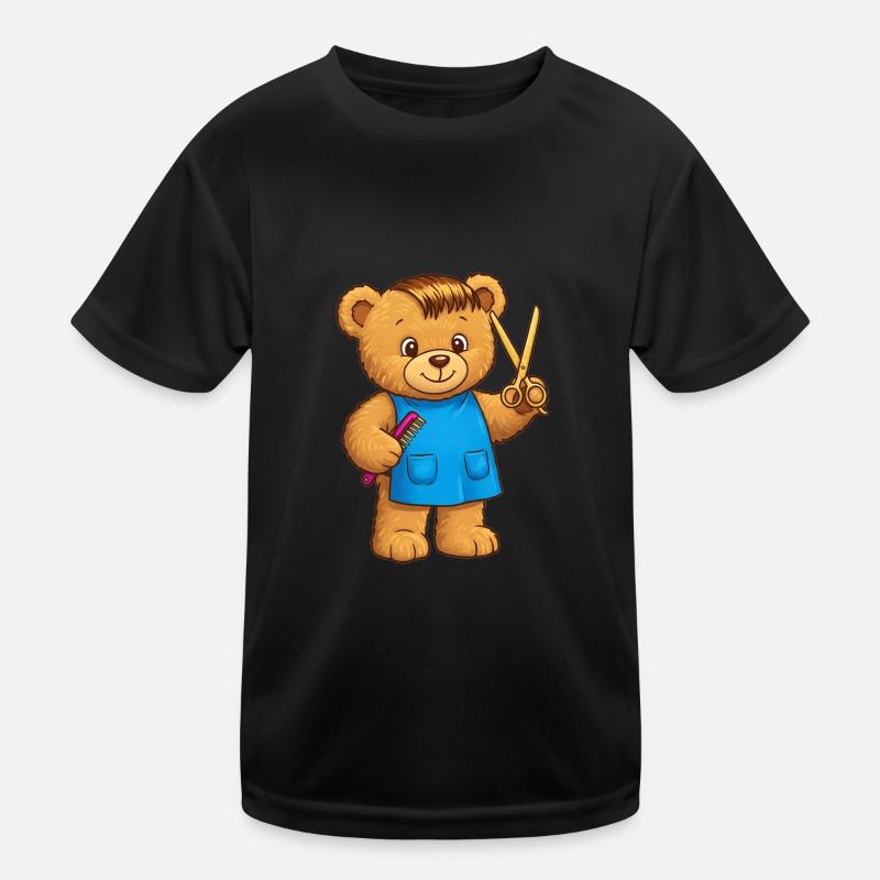 Teddybär Friseur Kinder Funktions-T-Shirt