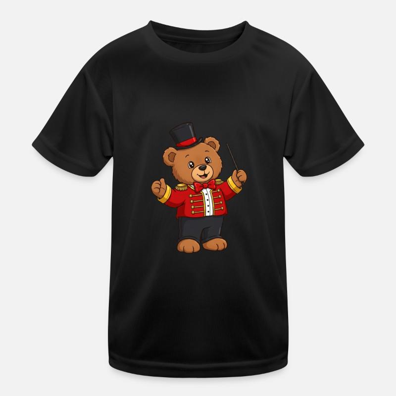 Teddy Bear Circus Director - Kids Functional T-Shirt - black
