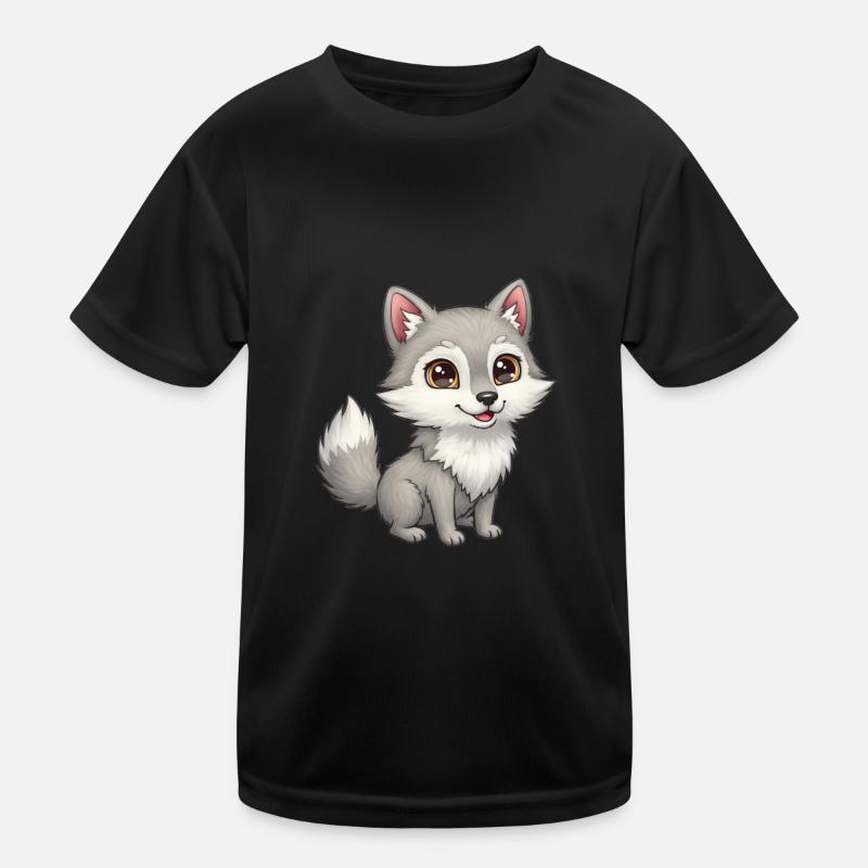 Tier Cartoon Wolf Kinder Funktions-T-Shirt