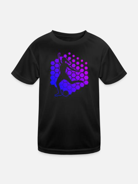 Fussballspieler Fussballspielen Damen Fussball - Kinder Funktions-T-Shirt - Schwarz - Vorne