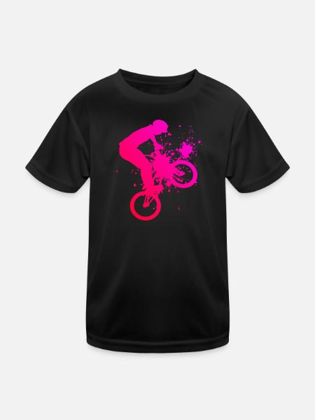 Hommes BMX cyclisme BMX vélo Femmes BMX garçons - T-shirt sport Enfant - noir - Devant