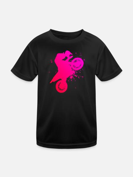 Dirt Biker Dirtbike Freestyle Motocross Dirt Bike - T-shirt sport Enfant - noir - Devant