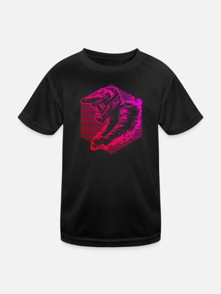 Cyclists MTB Mountain Bike Cycling Women - Kids Functional T-Shirt - black - Front