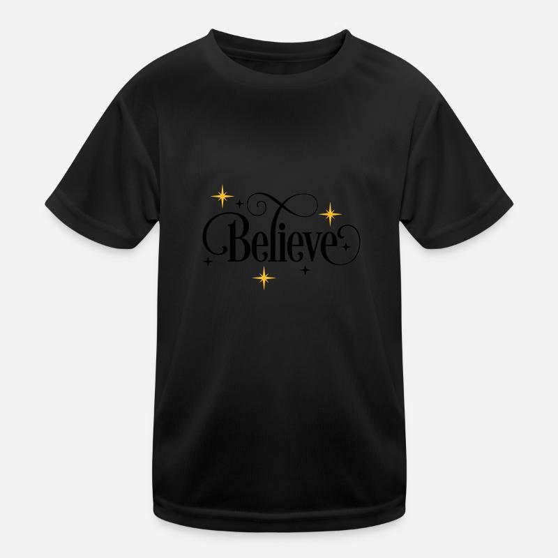 Glauben - Kinder Funktions-T-Shirt - Schwarz