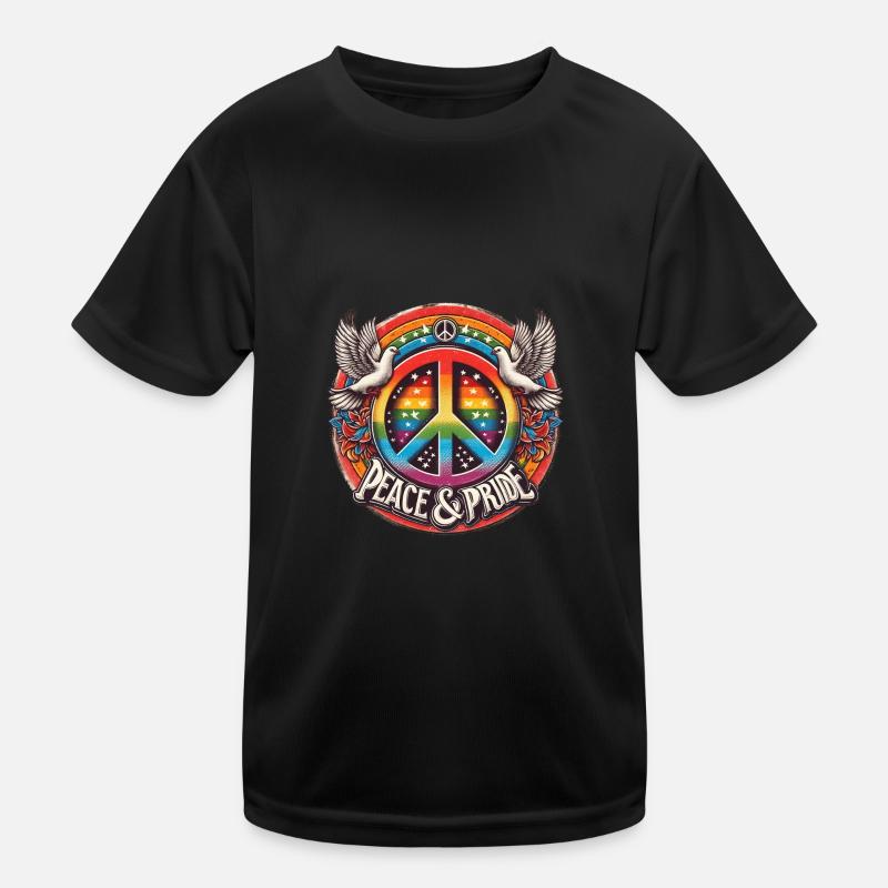 LGBT Peace and Pride Rainbow Design Kinder Funktions-T-Shirt