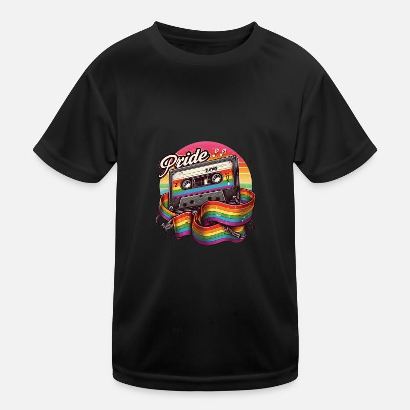 Pride Tunes Cassette Rétro Design Arc-en-ciel T-shirt sport Enfant