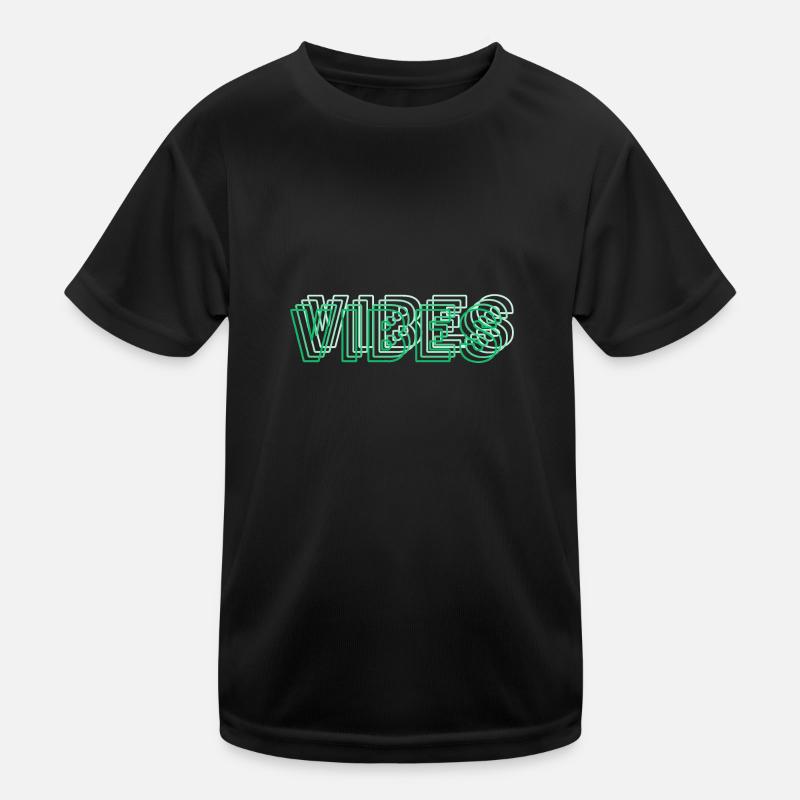Vibes abstract green - Kids Functional T-Shirt - black