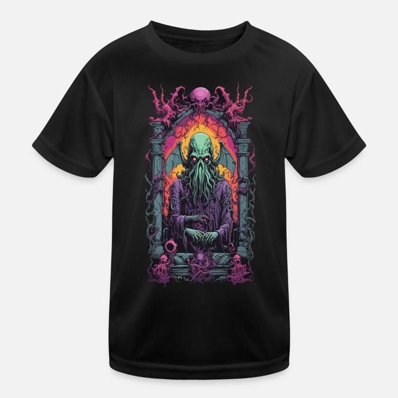 Cthulhu Gothic Okkult Monster Horror Design Kinder Funktions-T-Shirt
