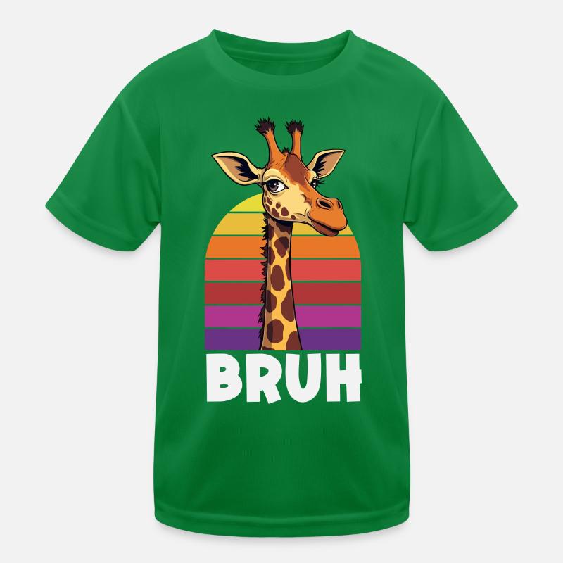 Bruh Giraffe Retro Sunset Meme Kinder Funktions-T-Shirt
