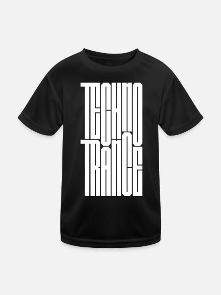 Design du logo Techno Trance - T-shirt sport Enfant - noir - Devant