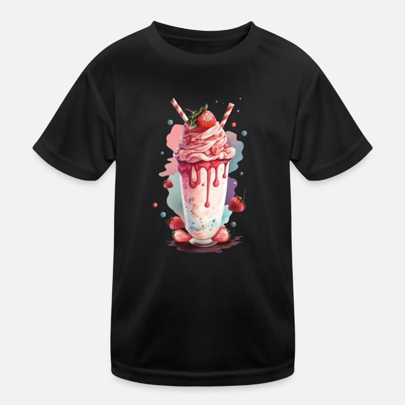 Strawberry Ice 1 - Kinder Funktions-T-Shirt - Schwarz