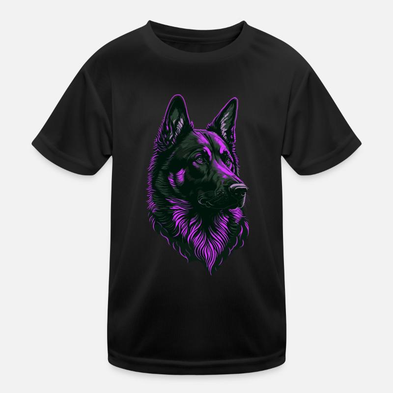 German Shepherd Head Pink Kids Functional T-Shirt