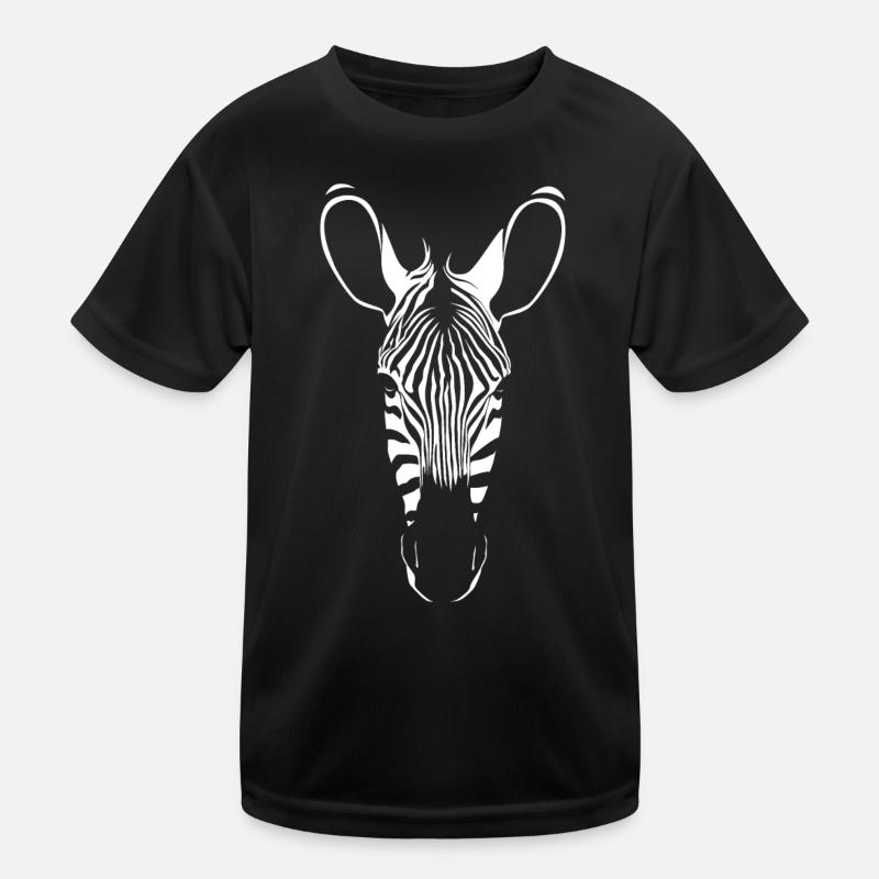 Stylisher Minimalistischer Kopf eines Zebras Kinder Funktions-T-Shirt