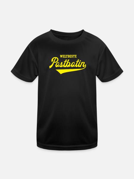 Weltbeste Postbotin Briefträgerin Beste Botin Post - Kinder Funktions-T-Shirt - Schwarz - Vorne