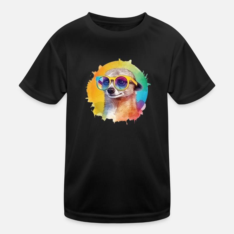 Suricate cool coloré avec des lunettes de soleil T-shirt sport Enfant