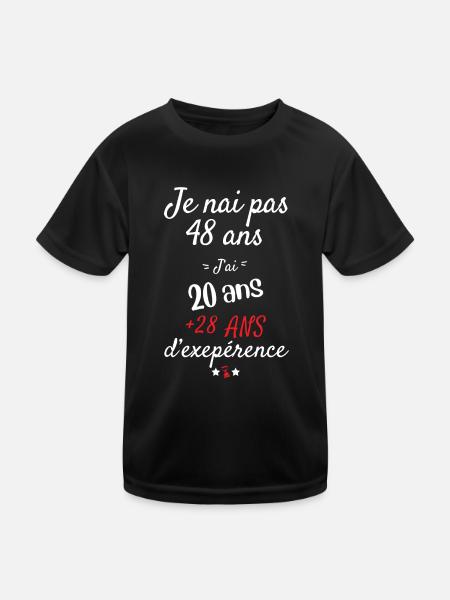 I don't have 48 years old birthday present - Kids Functional T-Shirt - black - Front