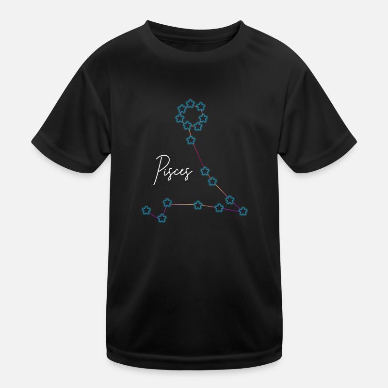 Zodiac Pisces Constellation Kids Functional T-Shirt