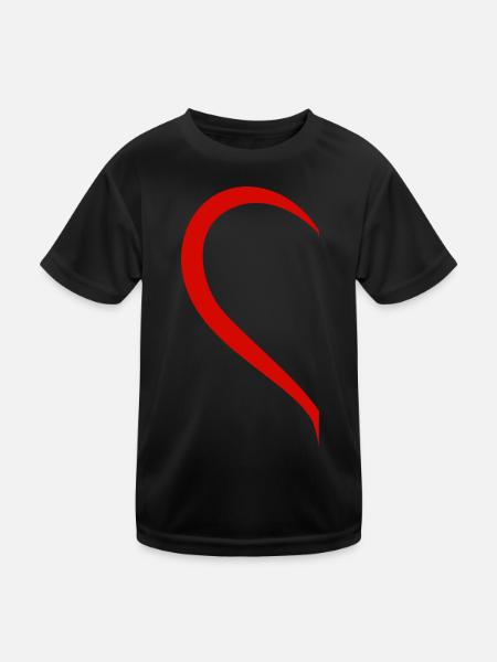 Heart red love - Kids Functional T-Shirt - black - Front