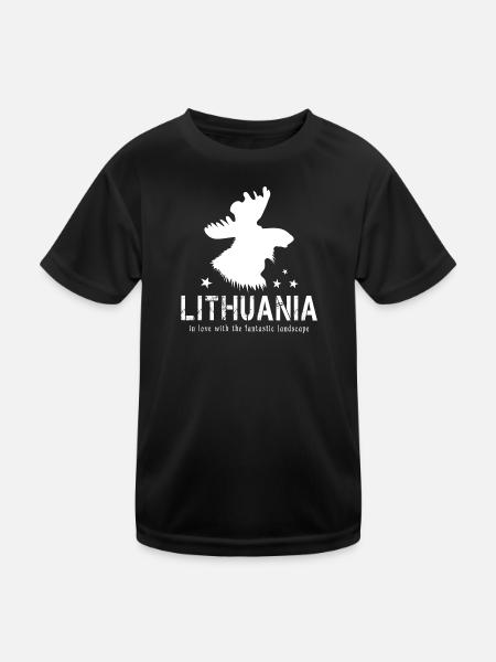Lithuania Lithuanian - Kids Functional T-Shirt - black - Front