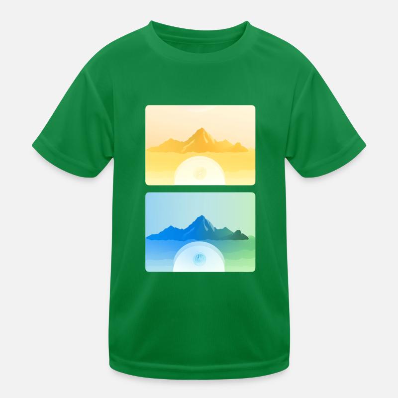 Mountain Landscape Geometric Art Kids Functional T-Shirt