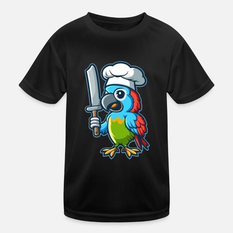 Chefkoch Papagei Kinder Funktions-T-Shirt