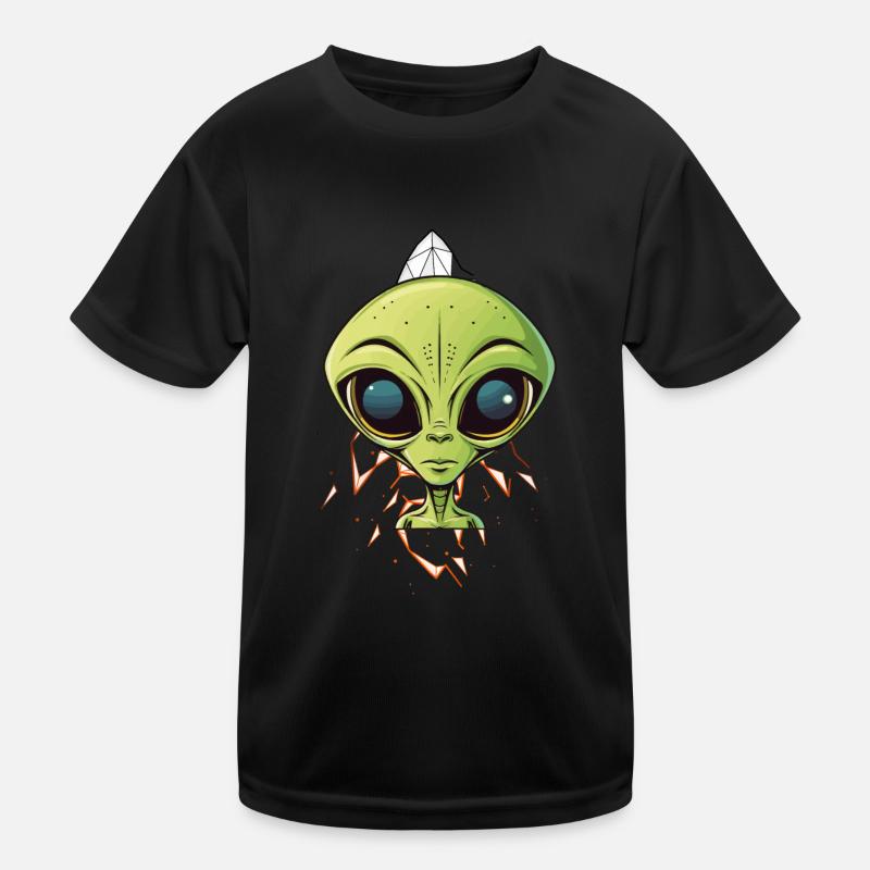 Alien head on spaceship Kids Functional T-Shirt