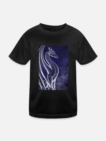 Dragon - Kinder Funktions-T-Shirt - Schwarz - Vorne