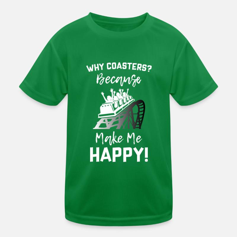 Roller Coaster Make Me Happy Kids Functional T-Shirt