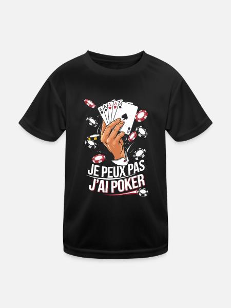 Je peux pas j'ai poker - T-shirt sport Enfant - noir - Devant