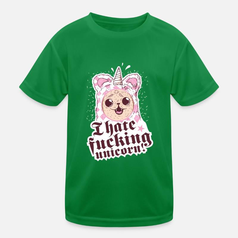 Hund im Einhornkostüm Kinder Funktions-T-Shirt