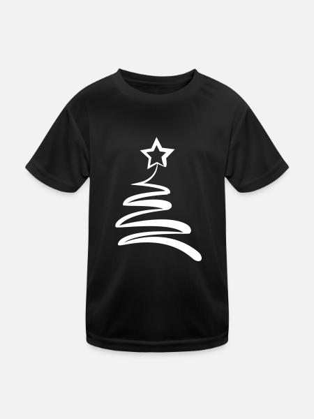Weihnachtsbaum - Kinder Funktions-T-Shirt - Schwarz - Vorne