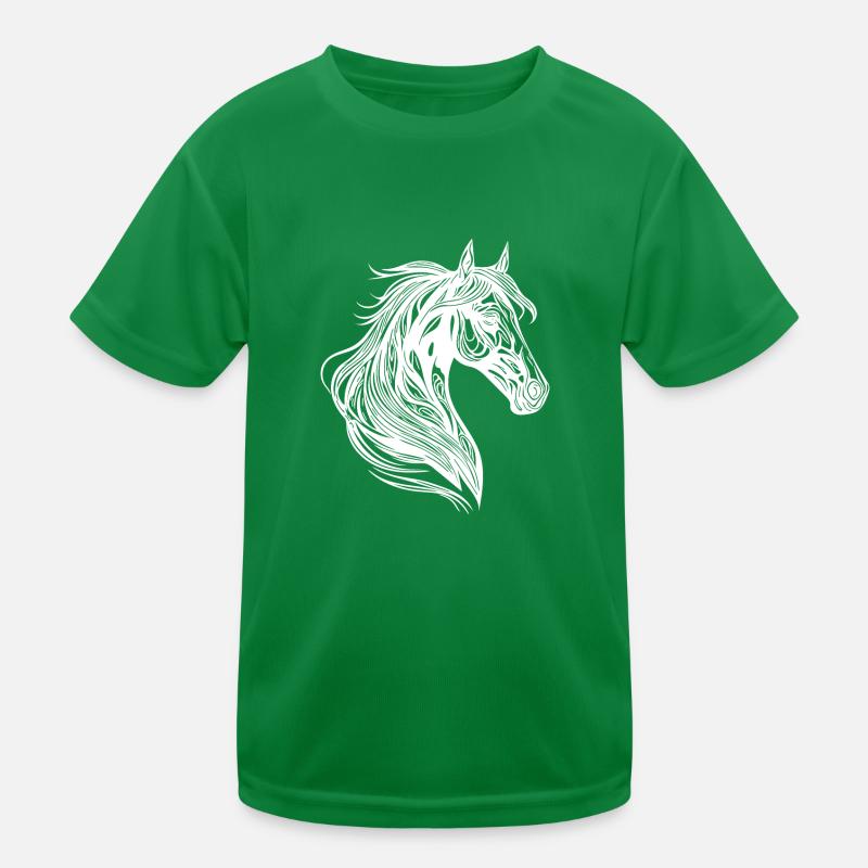 Mare portrait with elegant mane in the wind Kids Functional T-Shirt