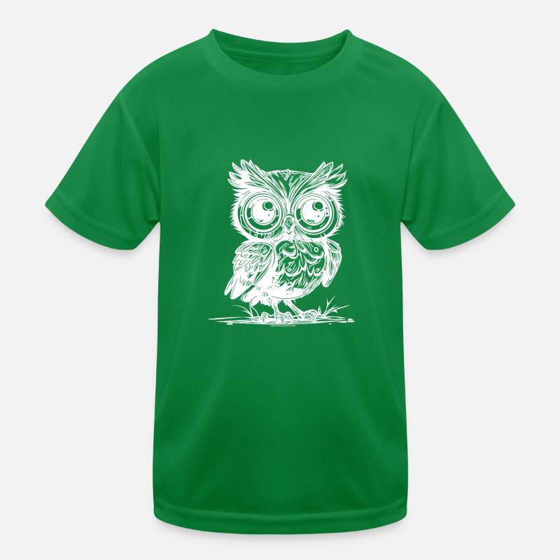 Wald Eule mit großen Augen Kinder Funktions-T-Shirt