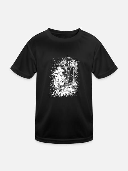 Offroad Splash Style Rennsport Geländefahrt - Kinder Funktions-T-Shirt - Schwarz - Vorne