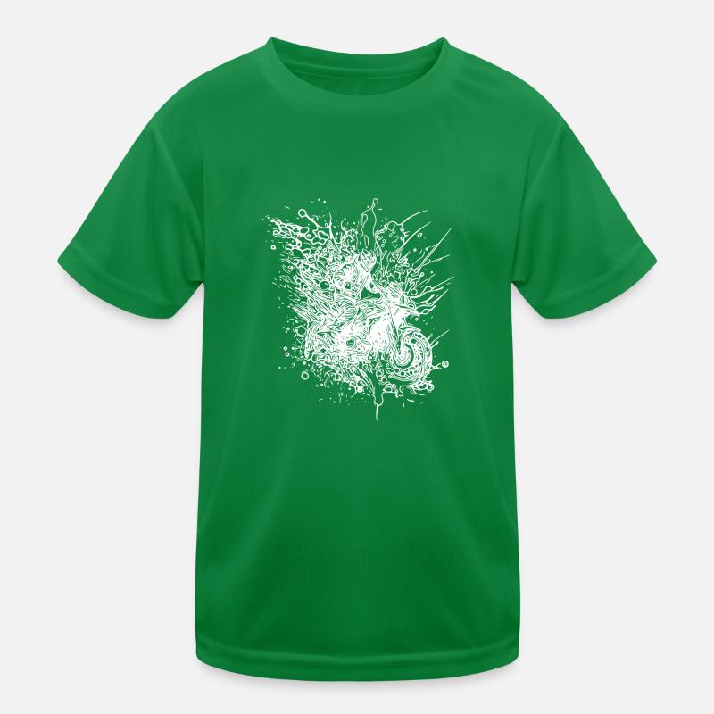 Motorcycle Splash Style Rain Shower Off-Road Riding Kids Functional T-Shirt
