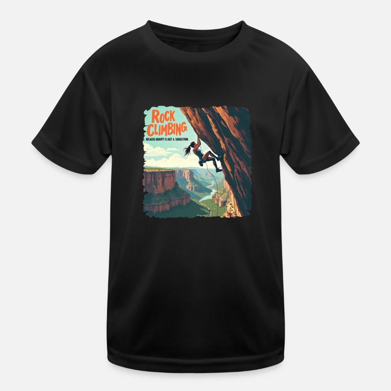 Klettern - Because Gravity Is Just a Suggestion Kinder Funktions-T-Shirt