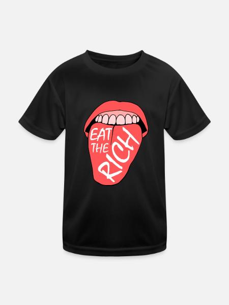Eat the rich - Kids Functional T-Shirt - black - Front