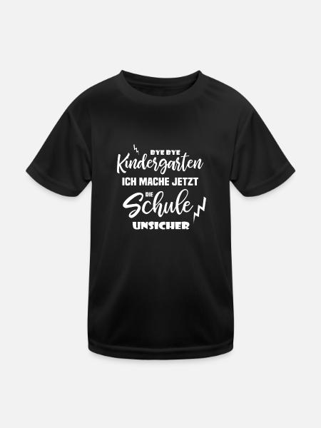 Einschulung Schuleinführung Schulkind - Kinder Funktions-T-Shirt - Schwarz - Vorne